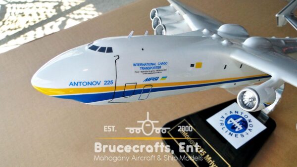 Model of Antonov 225 Mriya with detailed craftsmanship.